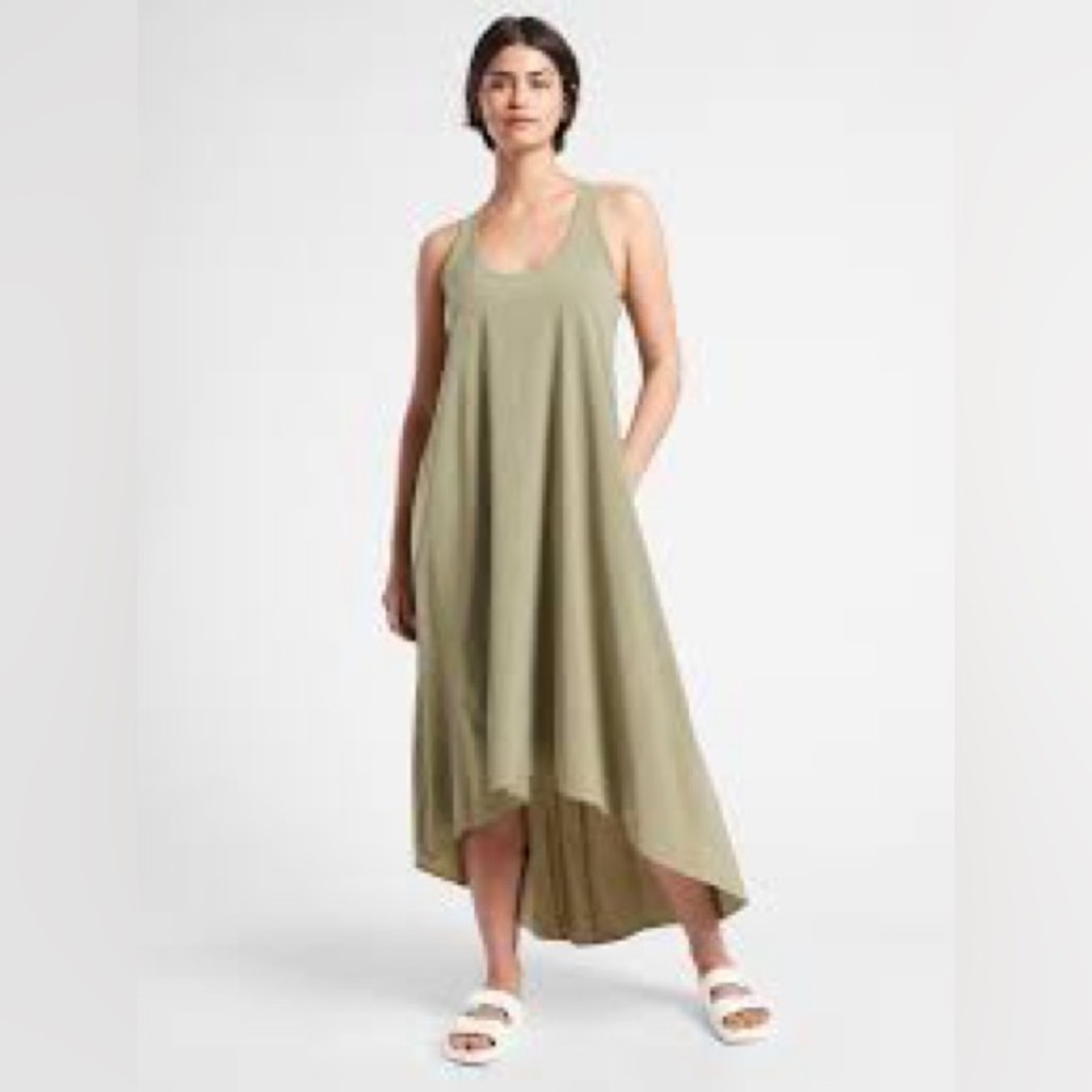 Athleta Olive High Low Dress